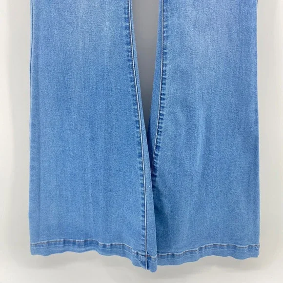 Free People Penny Flare Jeans Womens 27 Blue Crossover Waist Bell Bottom Denim - Picture 10 of 13